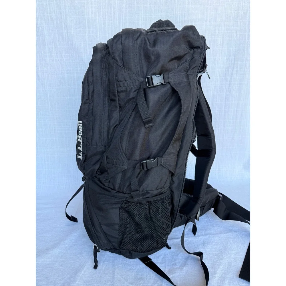 Rare 90s Vintage L.L. Bean Black Travel Hiking Backpack Duffle Internal Frame